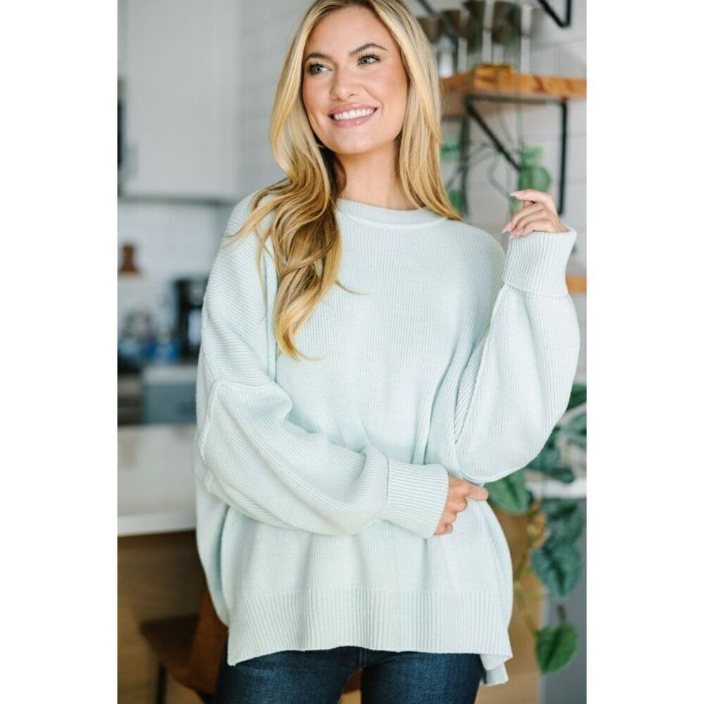 Shop The Mint Give You Joy Light GreenâDolman SweaterWomen's Size Large